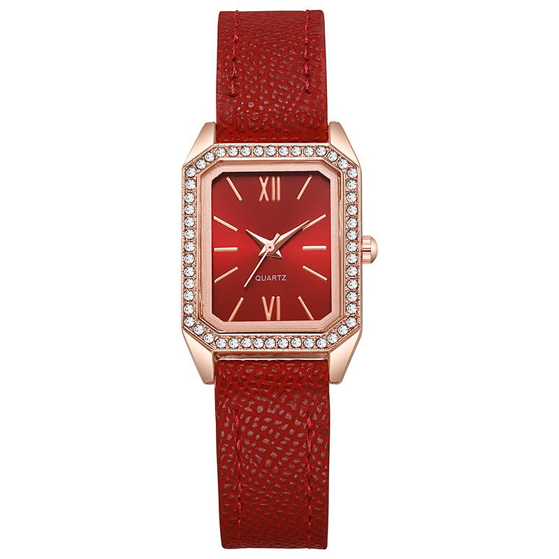 Luxus Inlay Strass Zifferblatt Quarzuhren Mode Lederarmband Armbanduhr Dropshipping Geschenke Damen Uhr