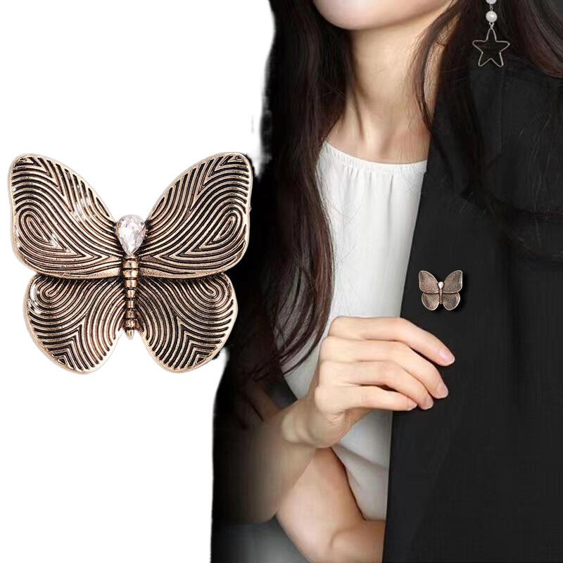 [HF]Hot 1Pc Vintage Metal Butterfly Brooches Pins For Women Clothing Coat Party Accessories Gifts
