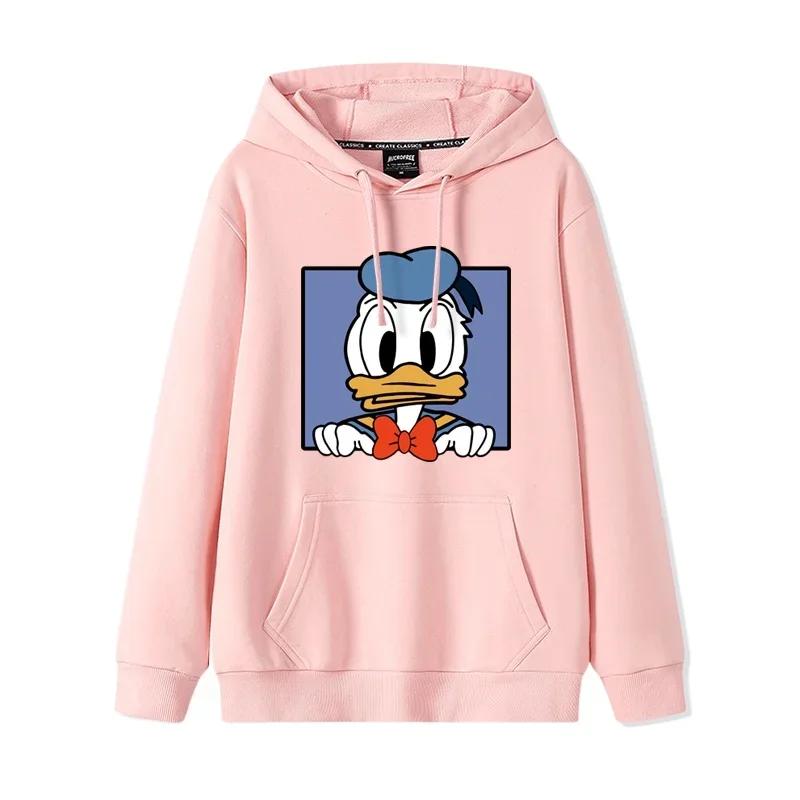 Children's Clothing MINISO Donald Duck Daisy Duck Hooded Hoodie Girl Sweater Loose Cartoon Kids Pullover Coat Anime Hoodie