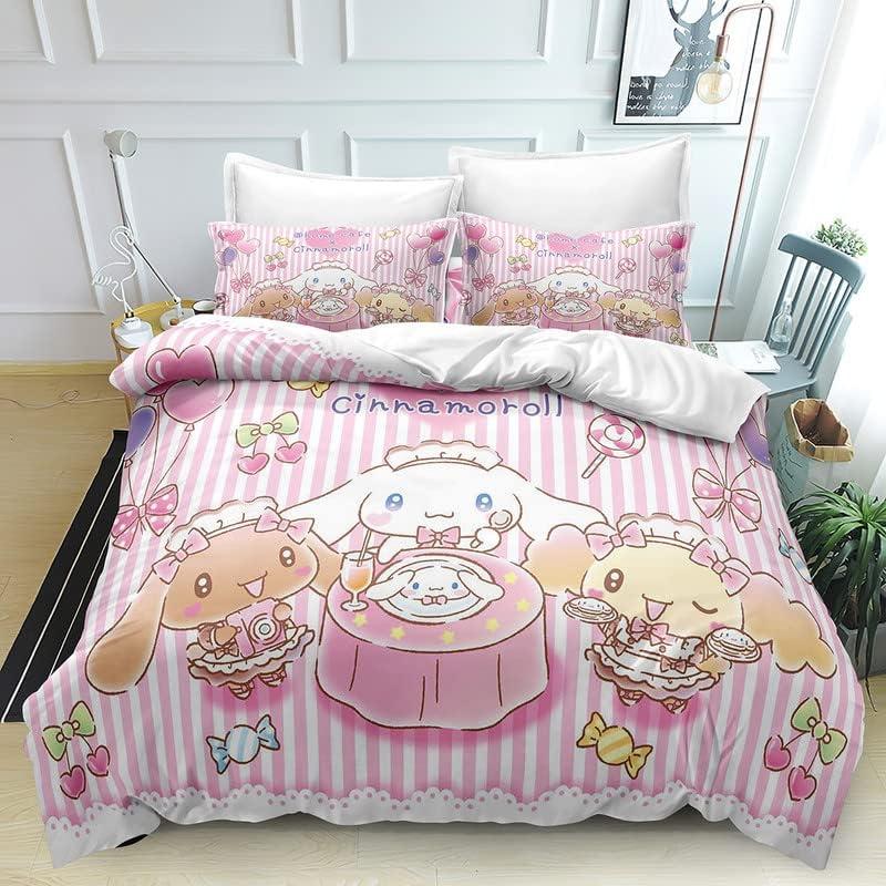 Cinnamoroll Kawaii Bedding Sets Cute Comforter Cover Bed Cover Duvet Cover Pillow Case 2-3 Pieces Sets Kids Adult Size