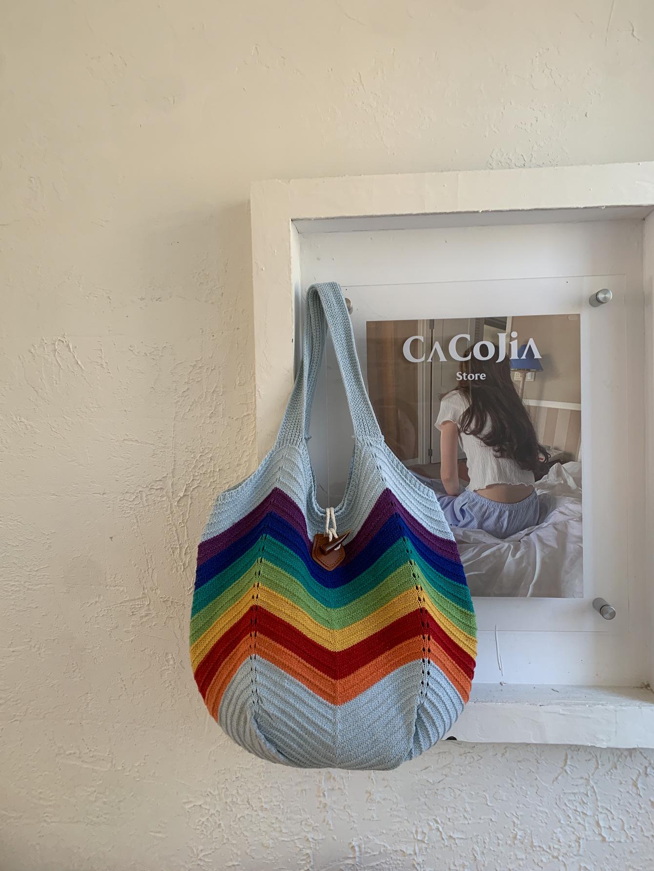 Women s Seaside Casual Knit Tote: Versatile, Fashionable Shoulder Bag with a Relaxed Style синий