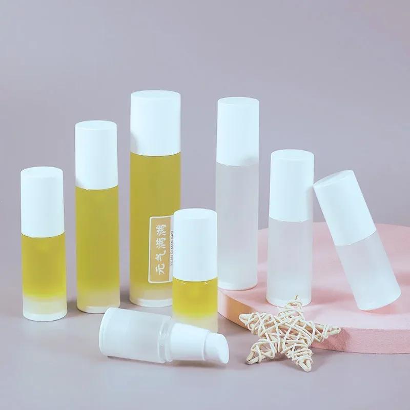 15ml 20ml 30ml 50ml 80ml 100ml Airless Vacuum Bottle with Scrub Surface, Spray and Dispenser, White Cap Lotion Container