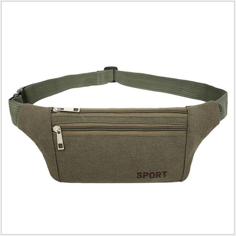 Men's Large Capacity Outdoor Canvas Waist Bag - Casual Coin & Cell Phone Holder