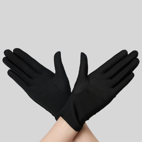 Yousheng 1 Pair Unisex Uniform Gloves for Men Women Wrist Length Stretchy Spandex Gloves Banquet Wedding Party Short Gloves for Formal Tuxedo Guard