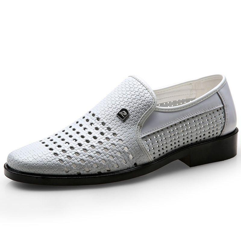 Summer Leather Hole Leather Shoes Comfortable Daily Breathable British Business Casual Shoes
