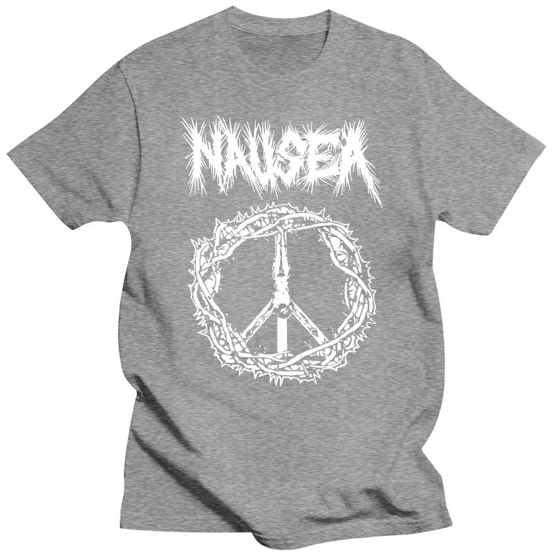 Nausea t shirt crust punk band heavyweight fashion Round Neck new in tops  tees shirt homme Unisexga vintage anime clothes style