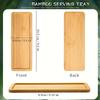 Bamboo Serving Tray, Round Tea Tray for Bathroom Counter, Wooden Vanity Organizer for Decor, Coffee Snack Candle Display