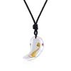 Crystal Cat Carving Good Luck Charm Magatama Power Stone Pendant Unisex [Koai]