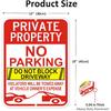2 Pack Large No Parking Sign, Private Property Sign, Do Not Block Driveway Sign,Violators Will Be Towed Away at Vehicle Owner's Expense, 18" x 12"