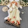 European Retro Single-Breasted Lapel Shirt & High-Waisted Pleated Skirt Set