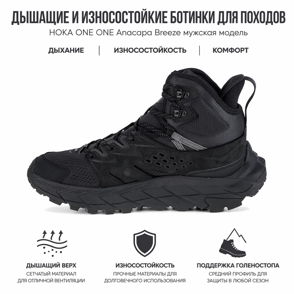 HOKA Anacapa Breeze Mid Black Men Sneakers 1134505-BBLC