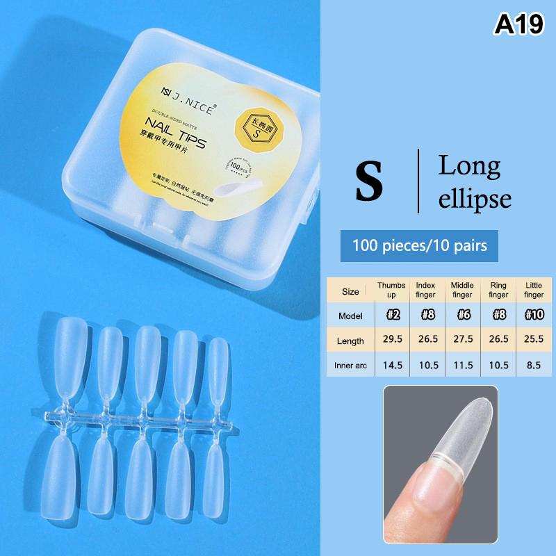 100 Pièces Embouts d'Ongles Amande Couvrance Totale Mat Gel Souple Faux Ongles Pour Salon de Manucure DIY Manucure Maison Création d'Art pour Ongles