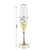 Scandinavian Crystal Champagne, Glass of Red Wine, Wedding Cup, Golden Heart of Europe