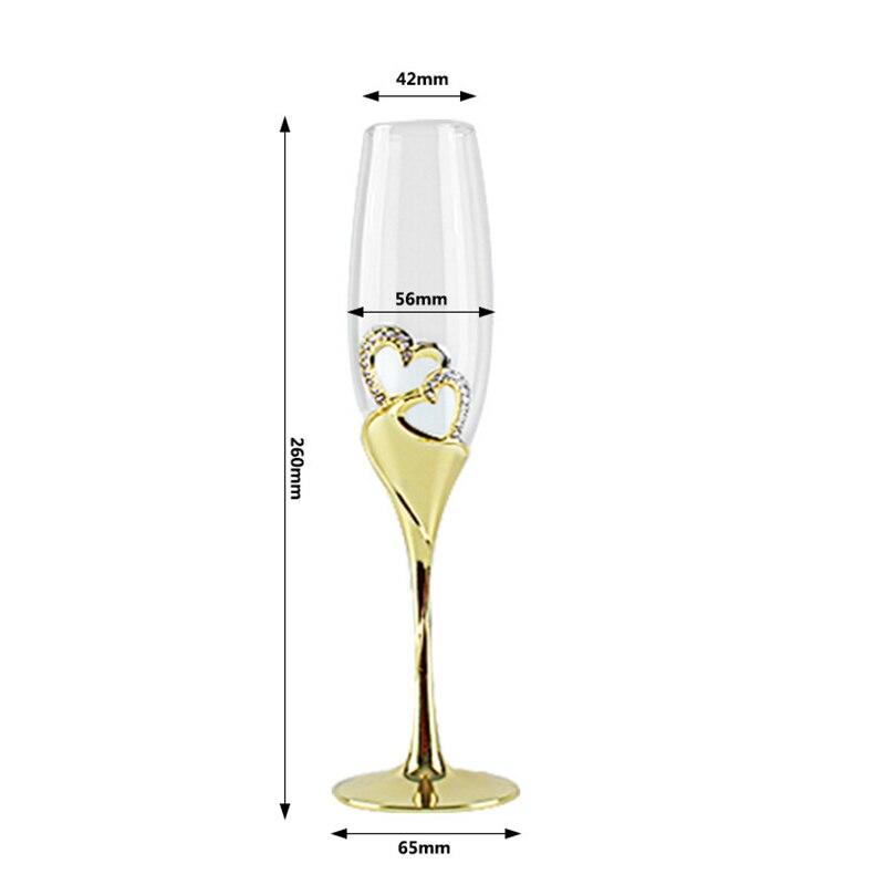 Scandinavian Crystal Champagne, Glass of Red Wine, Wedding Cup, Golden Heart of Europe