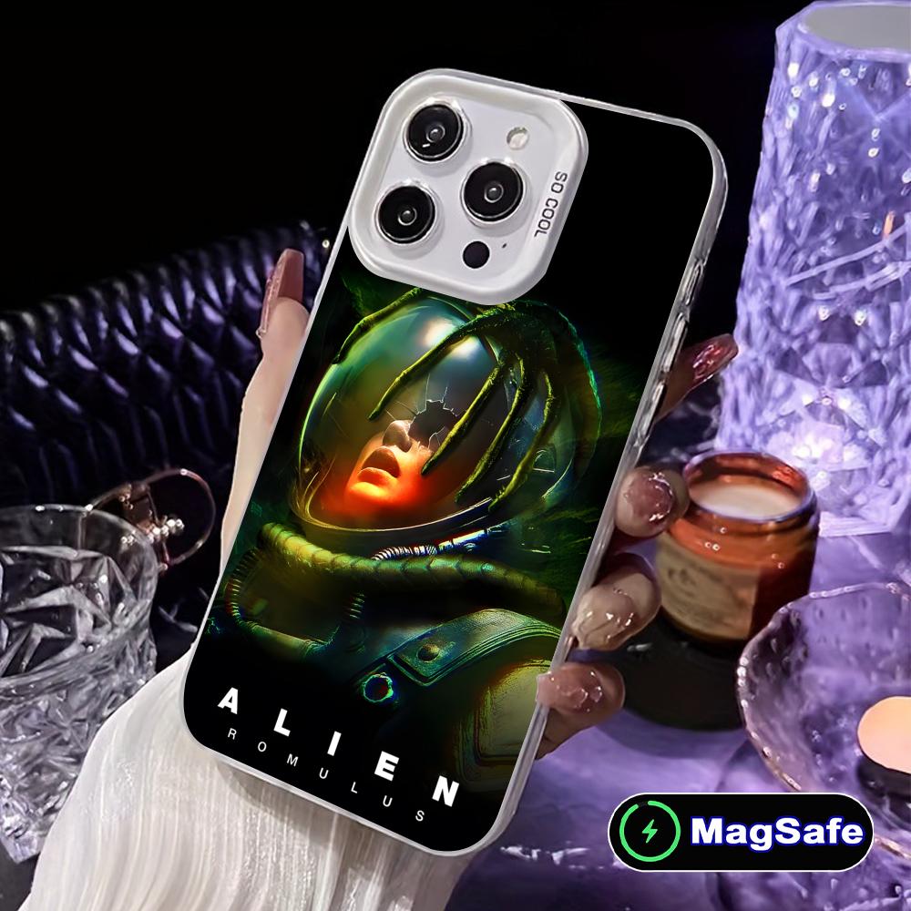 Alien Romulus Mobile Cell Phone Case for iPhone 17 16 15 14 13 12 11 X XR XS 8 7 Air Pro Max Plus White Translucent Cover