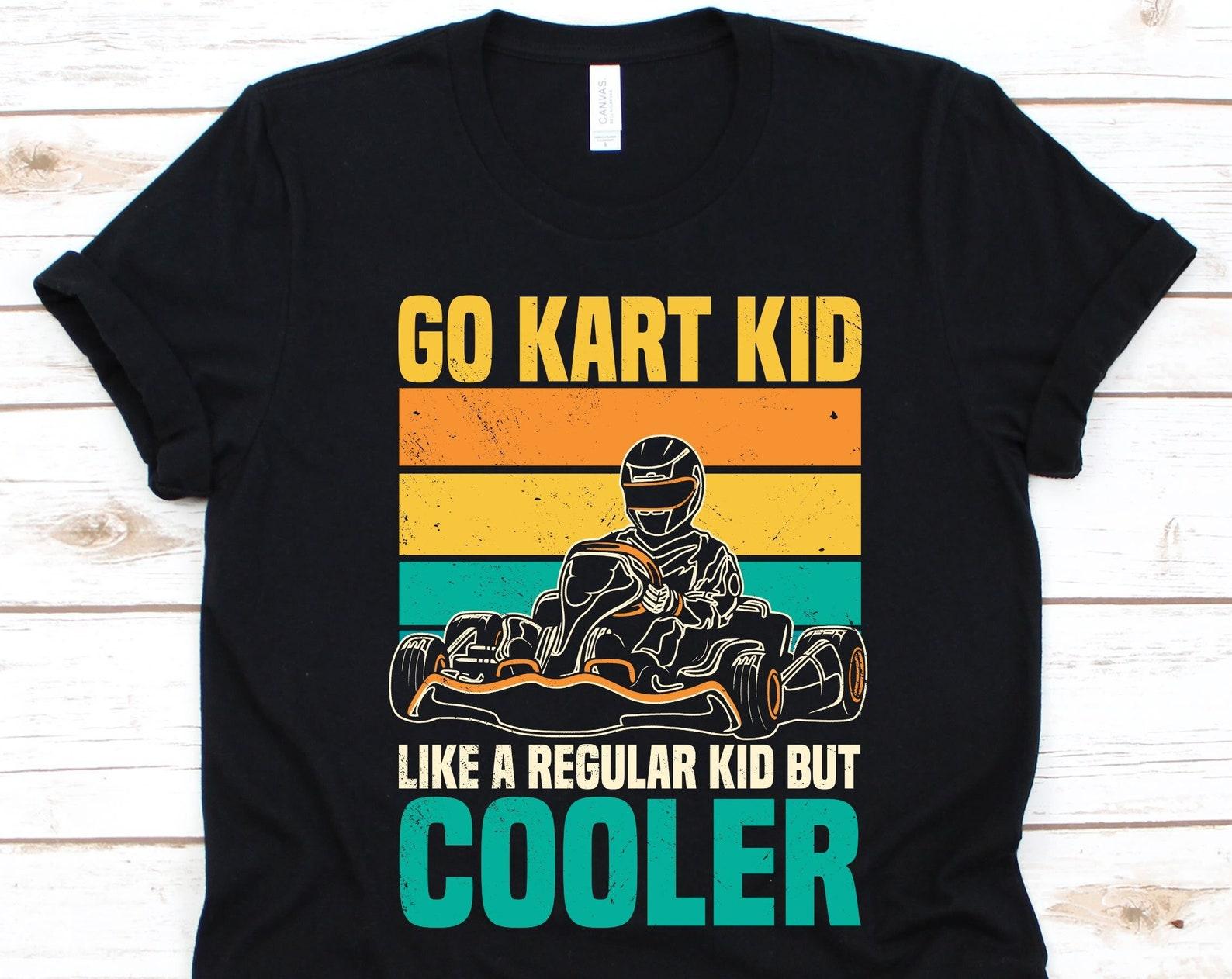 Go Kart Kid Like A Regular Kid Shirt, Gift For Karts Racers, Racers Shirt For Kids, Checkered Flag Design, Karting Lovers, Go-Karts Racers 2XL
