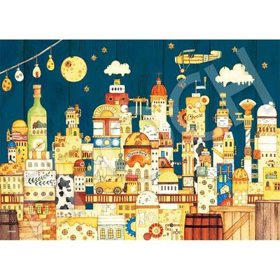 EPOCH 500-Piece Jigsaw Puzzle Noriko Nishimura Cheese Town Kitchen Scene 38x53cm with Glue and Scraper