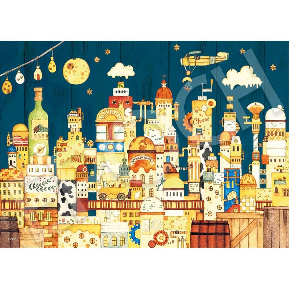 

EPOCH 500-Piece Jigsaw Puzzle Noriko Nishimura Cheese Town Kitchen Scene 38x53cm with Glue and Scraper