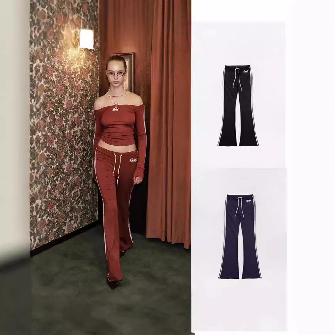 

Женские красные повседневные спортивные брюки Badblood микро-клеш - Осенний утончающий драпированный стиль Medium красный