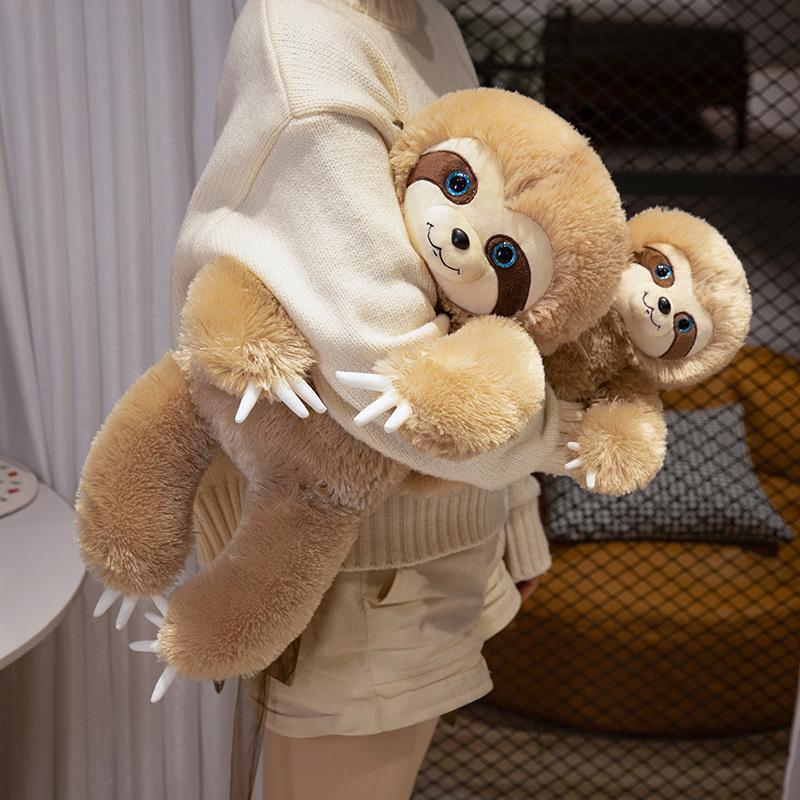 Simulation Fluffy Chubby Sloth Plushies Doll Cute Stuffed Animals Kawaii Soft Lifelike Sloth Kids Toys for Girls Boys Gifts Deco