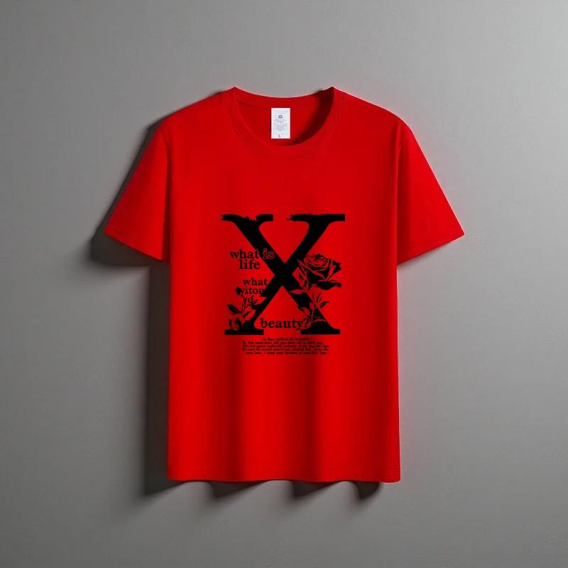 Sommer neues Unisex vielseitiges reines Baumwoll-T-Shirt modisches lässiges Rundhals-Oberteil atmungsaktive lockere Passform Print Kurzarmhemd