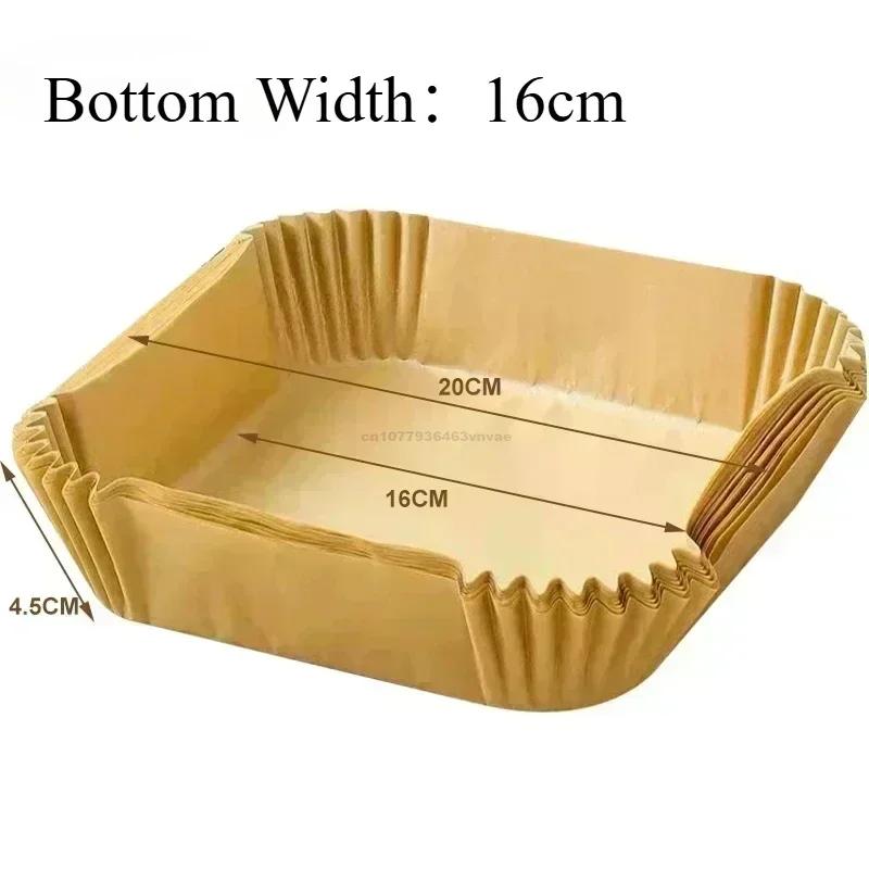 Papier sulfurisé jetable carré, rond et rectangulaire, papier sulfurisé réutilisable pour friteuse à air chaud, cuisson au four