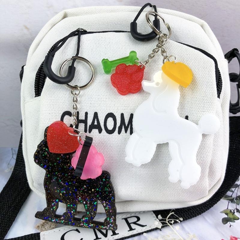 Silicone Animal Keychains Molds Pendant Moulds Resin Molds Dog Series Jewelry Part Molds Silicone Texture for Crafting
