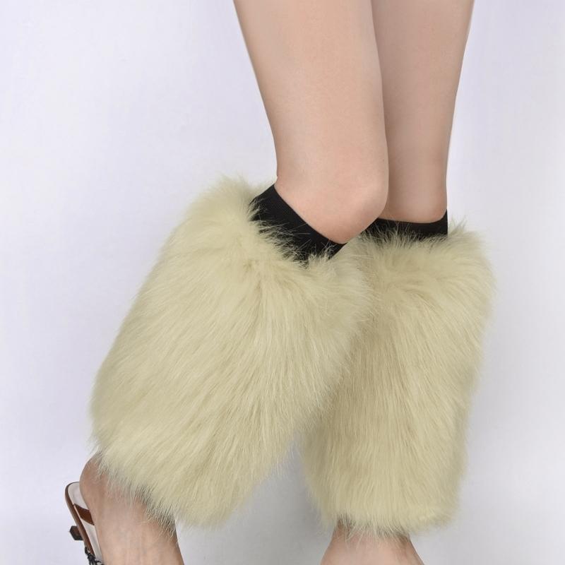 Boots Covers Women Solid Color Sexy Faux Fur Leg Warmer Calf Socks Party Costume
