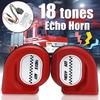 2PCS 18 Tone Echo Horns 105dB Car Auto Truck Vehicle Horn Surround Dual Snail Horn Waterproof Dustproof Warning Alarm
