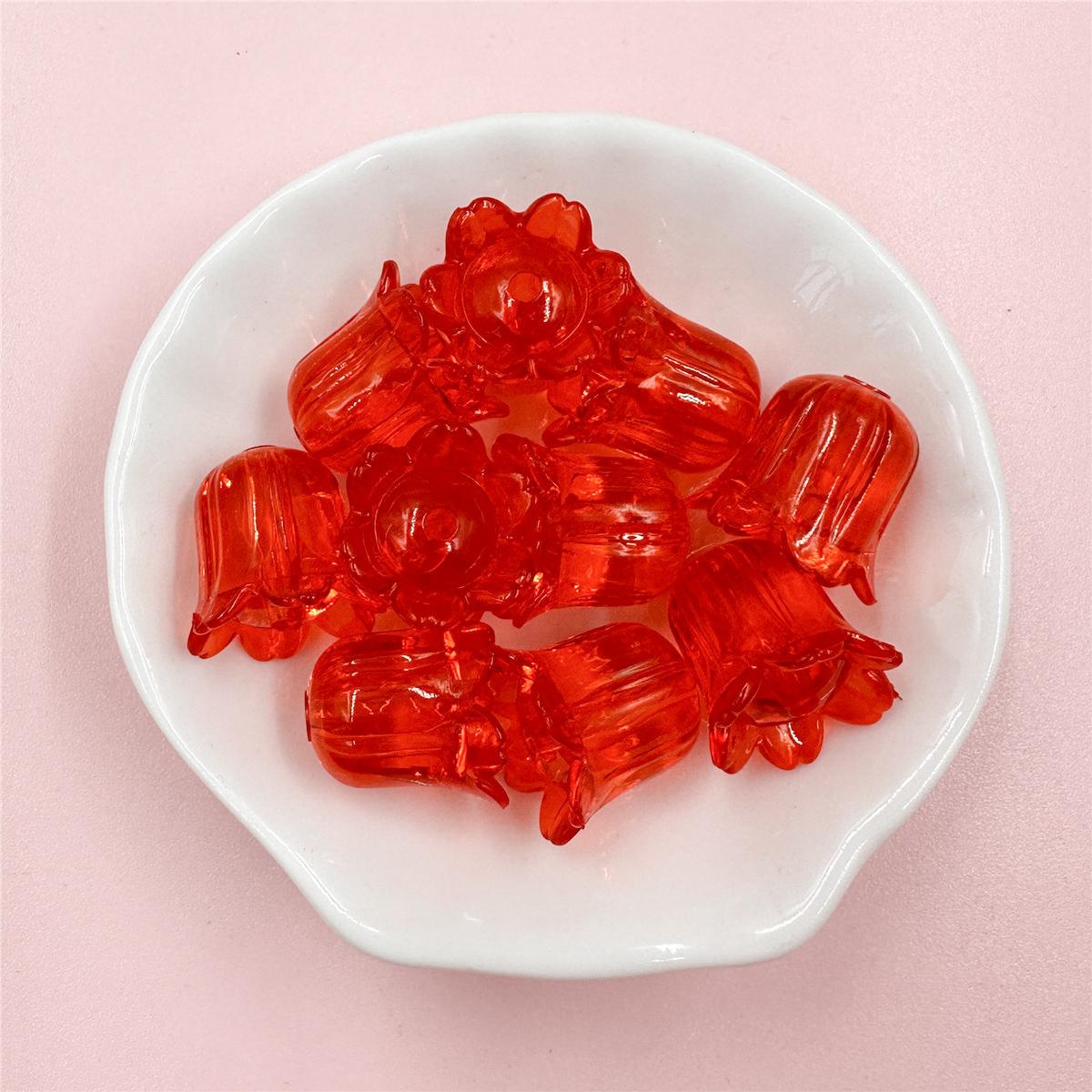 

17*15 мм 10 шт прозрачные бусины ландыша акриловые россыпью для изготовления украшений своими руками креативная ручная работа материал красный