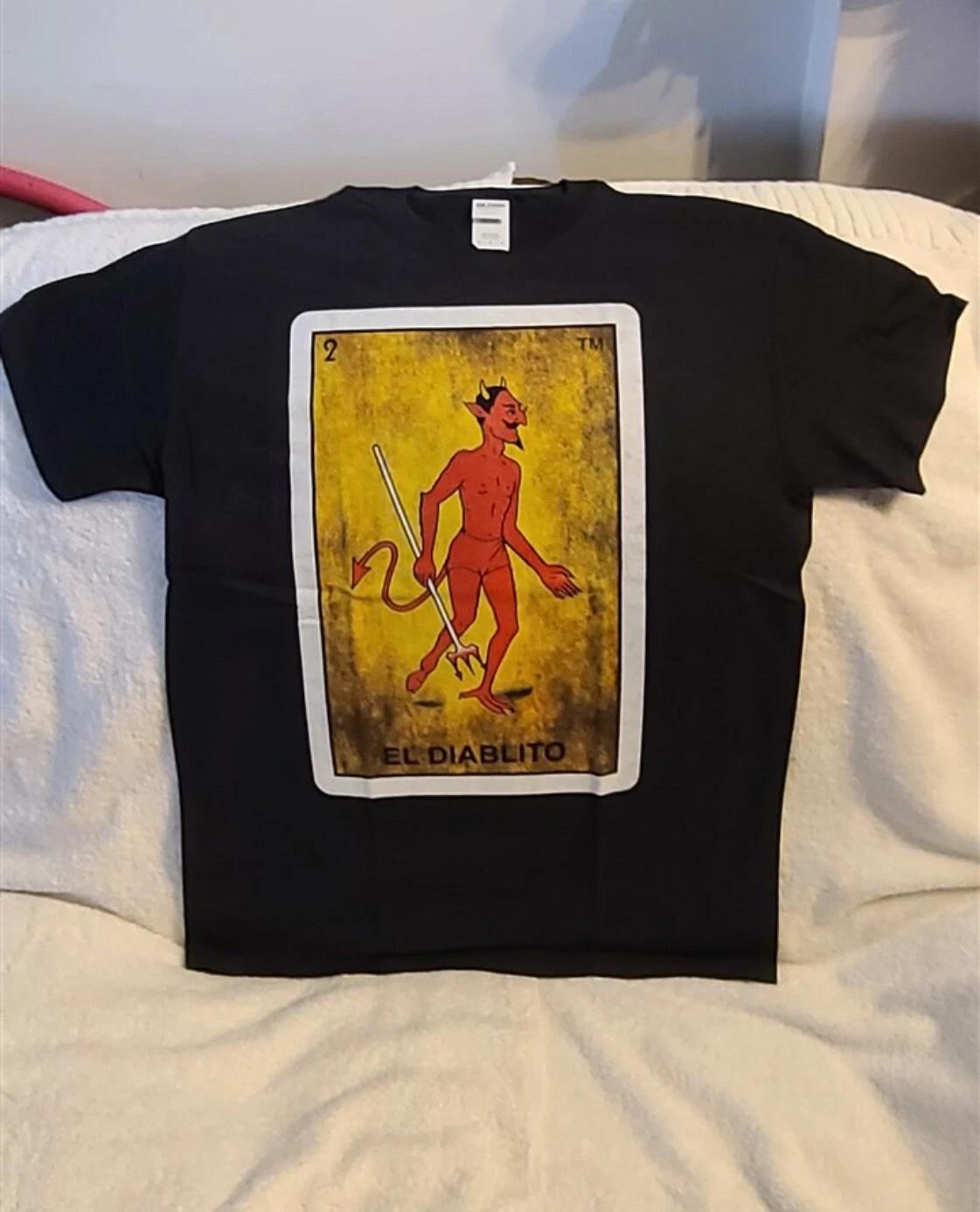 EL DIABLITO DEVIL MEXICO MEXICAN LOTERIA LOTTERY NUMBER 2 CHICANO T-shirt L