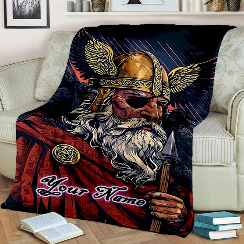1PC Custom Name Warrior's Pride" flannel blanket versatile,all-season throw suitable for the living room,bedroom,camping,travel,and gift