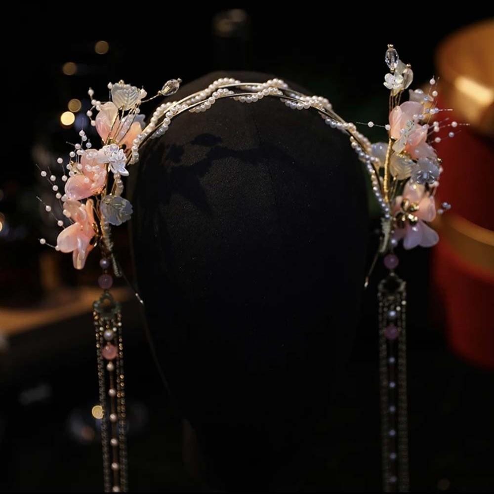 Beads Hanfu Tassel Hair Hoop Crystal Swaying Fairy Headwear Chinese Ancient Hairband  Women