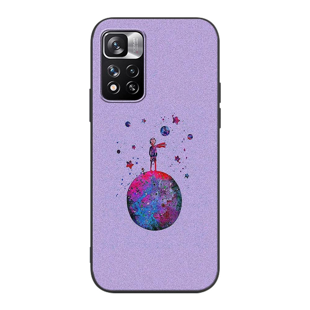 Little Prince Watercolor Art Case for Xiaomi Redmi Note 9S 9 8 10 11 Pro 9C 9A 7 8T 7A 8A 6A 6 10S Black Soft Cell Phone Cover