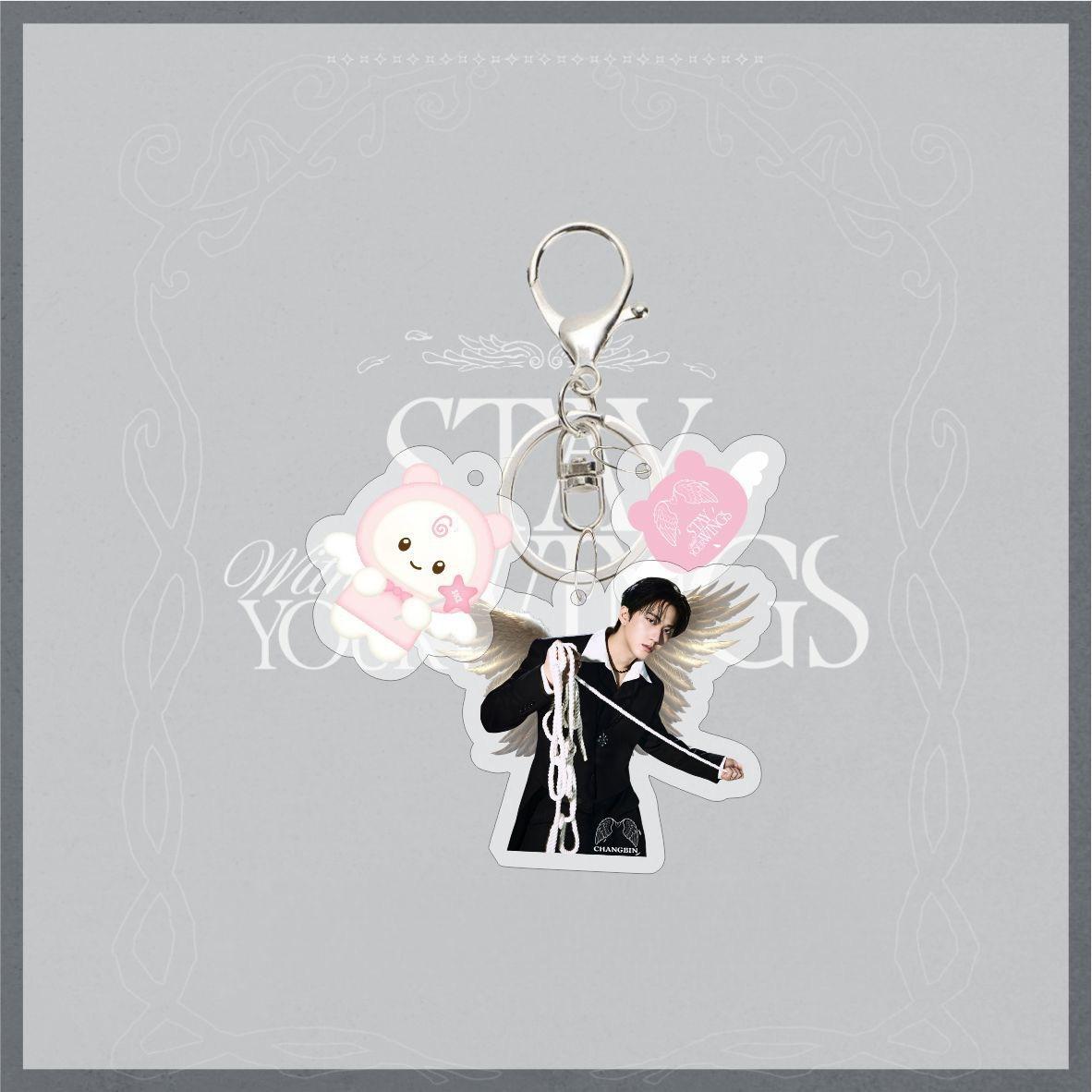 New 26 Year Stray Kids Skzoo Cute Acrylic Keychain Stay With Your Wings Felix Hyunjin Accessory Bag Keychain