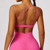 Oblique Shoulder Beauty Back Exercise Underwear Women's Bubble Wrap Push Up Sexy Yoga Jacket Outwear Open Back Fitness Vest Bra