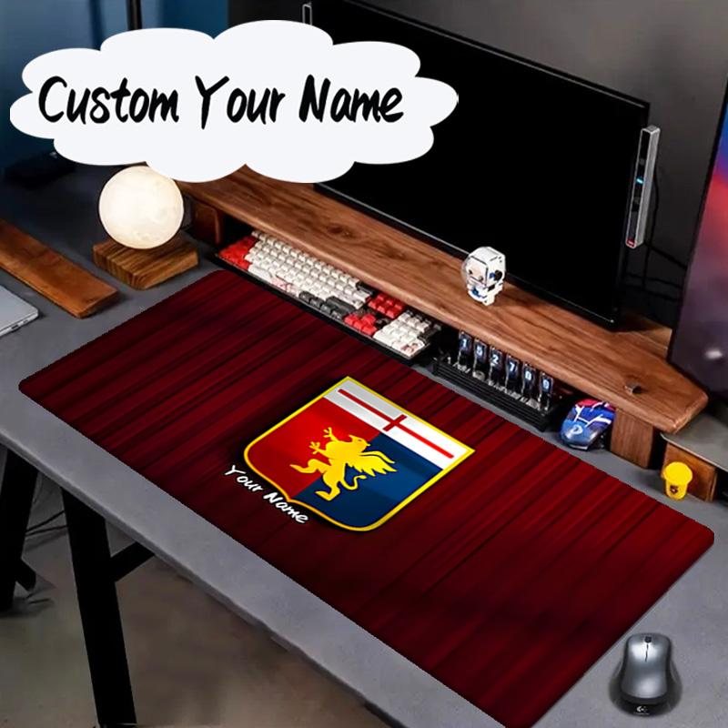 Custom Name Mouse Pad Lion Shield Genoa Mouse Pad, Gaming Mouse Pad, Keyboard Pad, Desk Decor for Computer Notebook Fan Birthday Gift