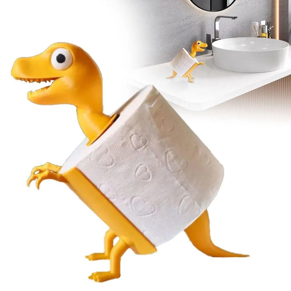 Cartoon Dinosaur Shape Toilet Paper Holder Free Standing Roll Paper Organizers  Countertop