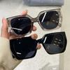 Vintage Designer Polygon Sunglasses Women Men Luxury Fashion Trendy Punk Orange Big Shades