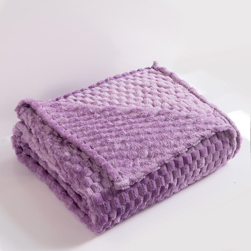 

Уютное плюшевое одеяло, мягкое флисовое одеяло для офисного дивана, удобное теплое фланелевое одеяло, идеально подходящее для отдыха дома и в офисе 120 x 200cm фиолетовый
