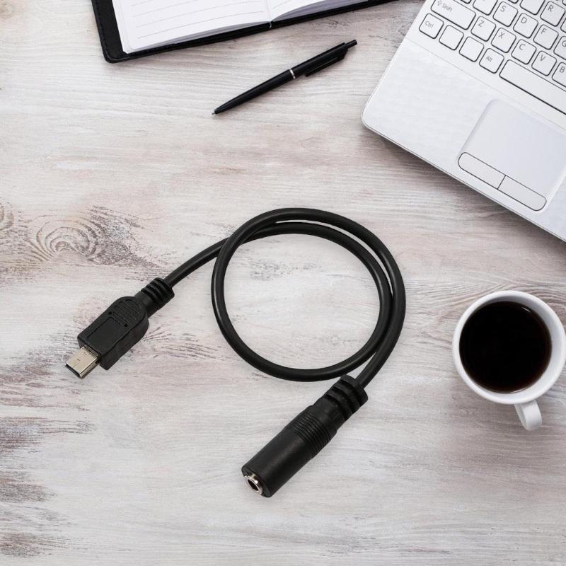 5pin Mini USB Male To 3.5mm Auditory Adapter Cord For Clip On Mic Microphone Adapter Cord 30CM-400CM