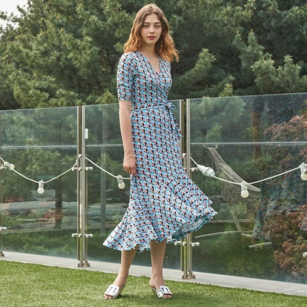 Creora Lip Balm Vivienne 3 4 Sleeve Frill Wrap Dress Ldm42mb01
