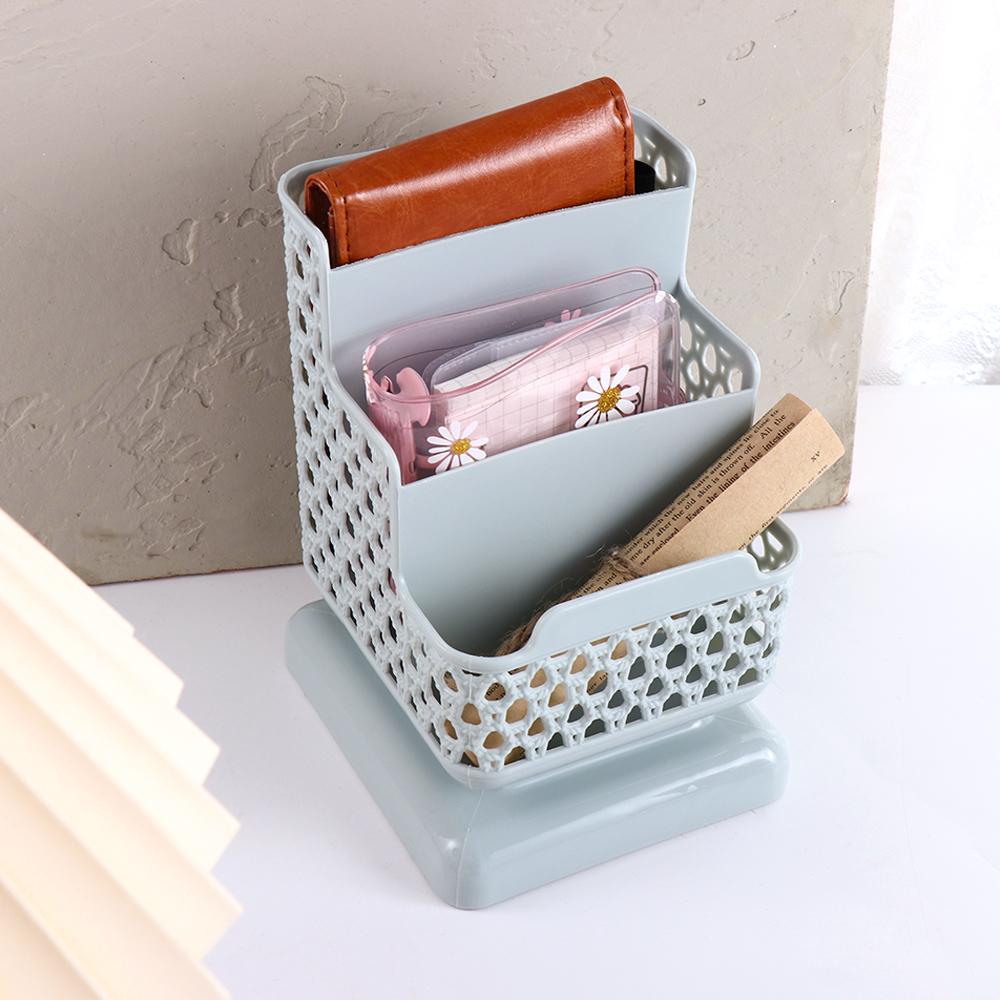 Office Supply Container Stationery Organizer Desktop Storage Box Pen Holders Make up Brush Holder