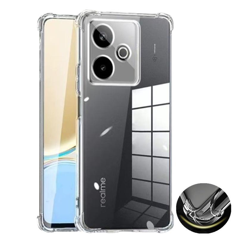 Coque antichoc TPU à quatre coins pour Realme GT 7 7T GT7 Coque de protection Coque arrière transparente Fundas Coque