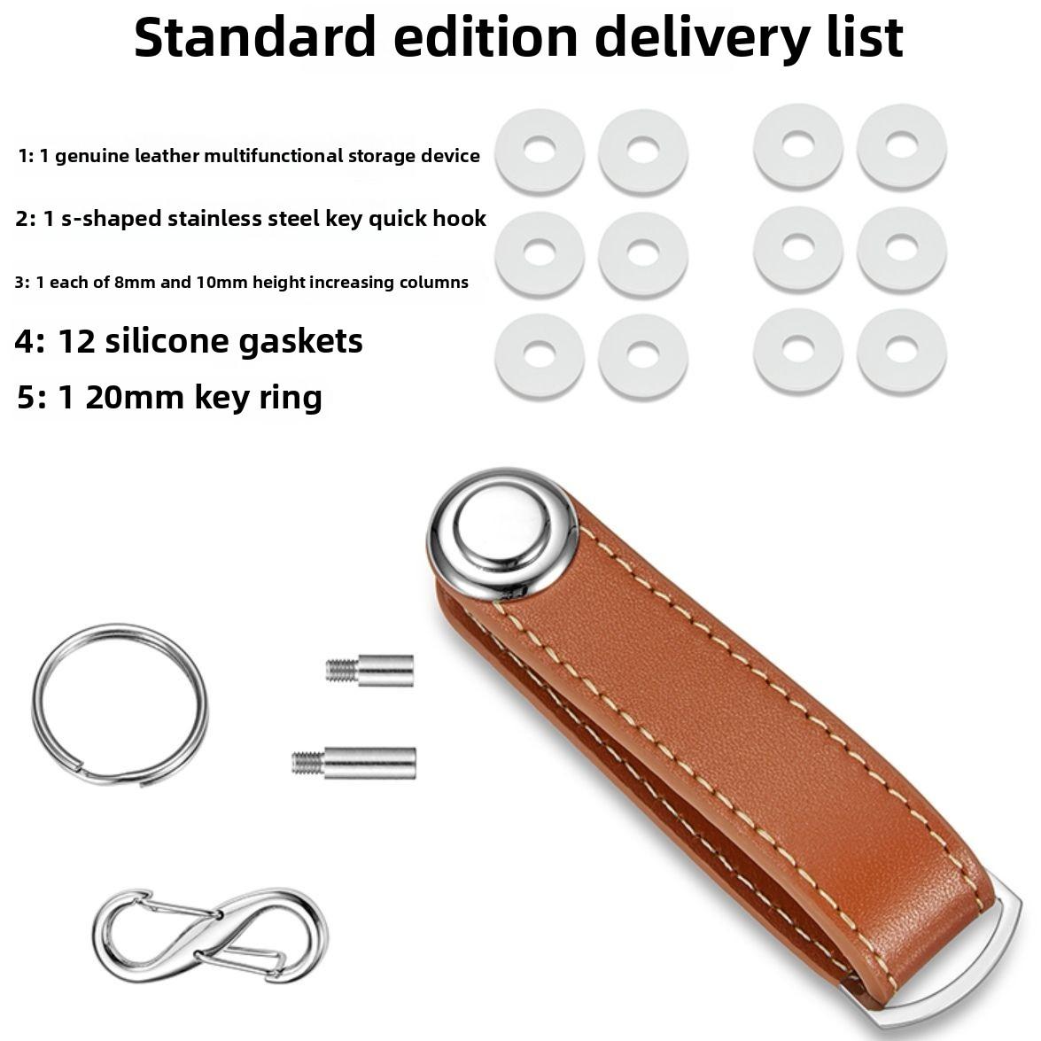 

Креативное устройство для хранения ключей из коровьей кожи Многофункциональный брелок из нержавеющей стали Мужская подвеска на талию в машину Деловой подарок