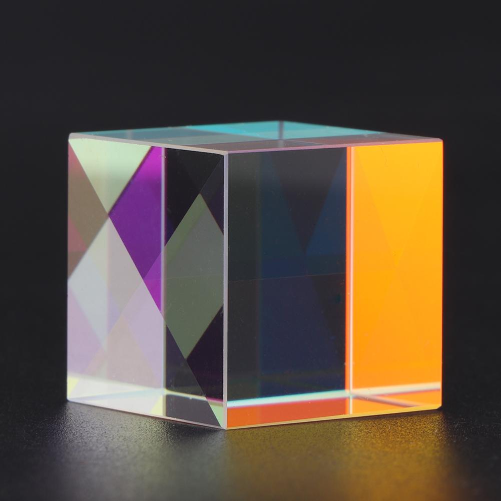 SiX Sided Bright Light Combine Cube Prism Stained Glass Beam Splitting Prism(1.5*1.5*1.5cm)