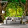 Beautiful Nature Green Forest Wallpaper, Big Tree Jungle Landscape Mural, Bedroom Scenery Office Living Room Decoration Mural