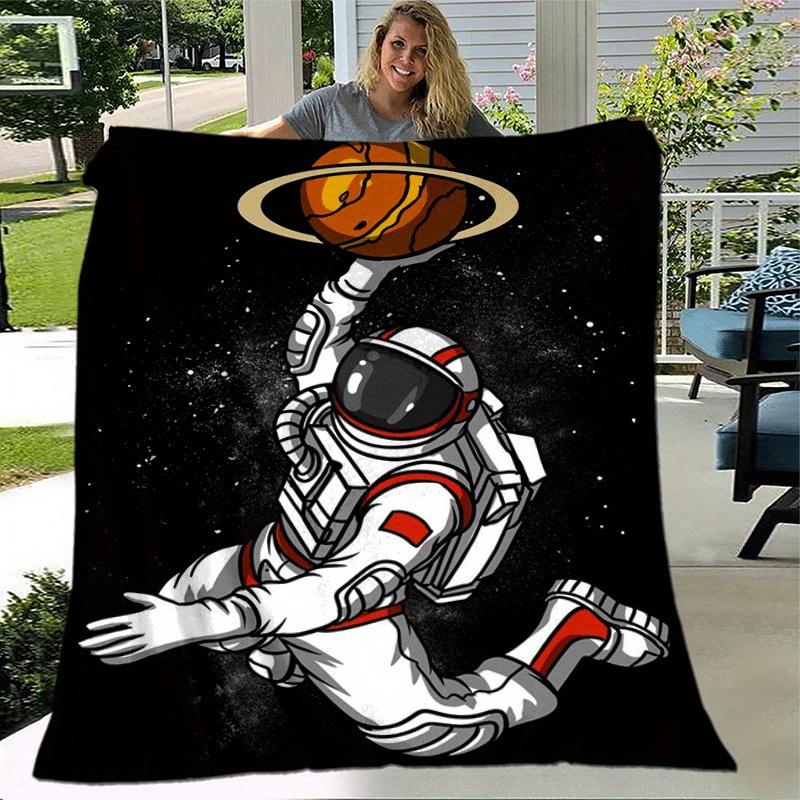 1 Stück Astronauten-Druck Leichte Flanelldecke, Bequeme und Warme Decke, für Camping Sofa Bett und Couch Büro, Geschenk