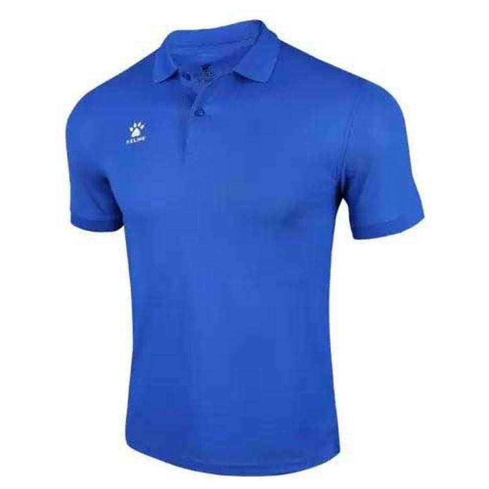 Kelme Men's Polo Shirt, Golf Shirt, Short Sleeve, Basic Dry, Solid Color, Soft Touch (Blue, Size M)