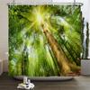 Natural Scenery Shower Curtain Set Forest Waterfall Spring Landscape Home Bathtub Decor Waterproof Polyester Bathroom Curtains